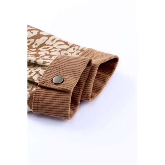 Leopard Button Up Drop Shoulder Jacket - Picture 11 of 11